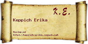 Keppich Erika névjegykártya